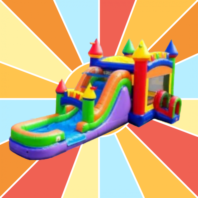 Mega Modern Castle Bounce House with Water Slide