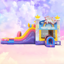 Unicorn Bounce House with Water Slide